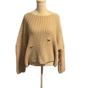 Destroyed crop knits sweater oversized